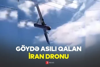 Göydə asılı qalan İran DRONU - VİDEO