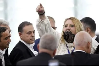 Deputat Avroparlamentin iclasında it ağızlığı taxtı 