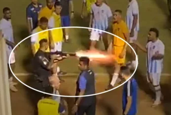 Braziliya polisi futbolçunu ayağından vurdu - VİDEO