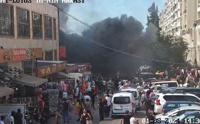 Bakıda ticarət mərkəzində baş verən yanğın söndürülüb 