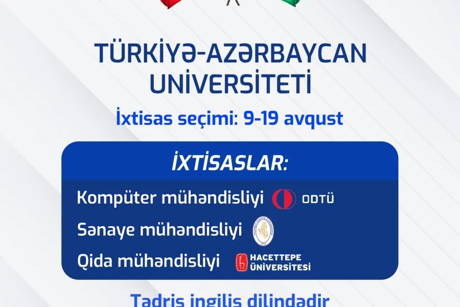 Türkiyə-Azərbaycan Universitetinə ixtisas seçimi aparılacaq 