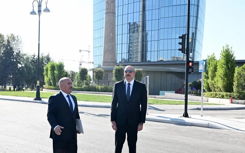 Prezident yeni avtomobil yolunun açılışında iştirak edib - FOTO