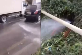 Bakıda boru partladı - İçməli su təzyiqlə yola axır