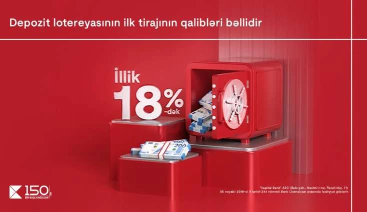 "Kapital Bank"ın Depozit lotereyasının 1-ci tirajının qalibləri bəlli oldu 