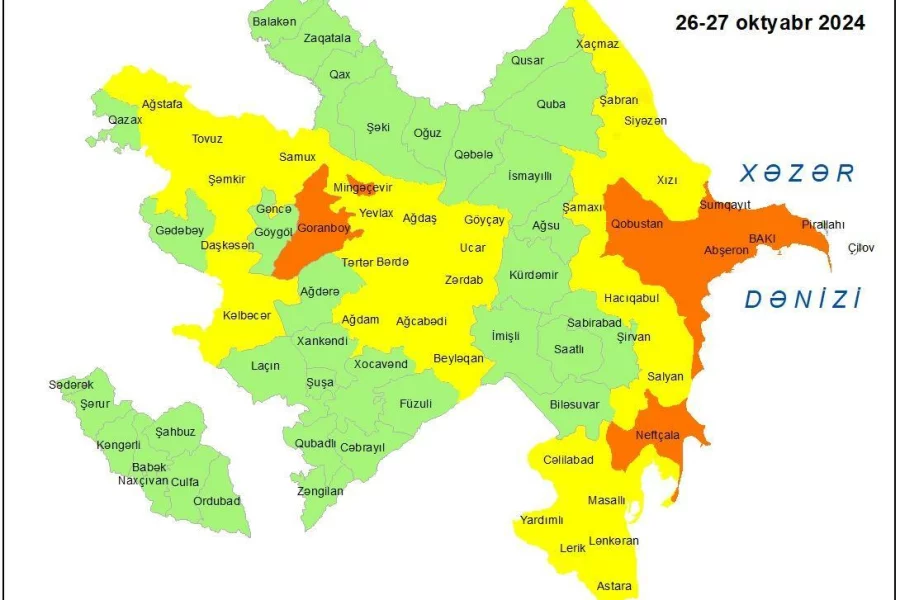 Hava şəraiti ilə bağlı əhaliyə XƏBƏRDARLIQ