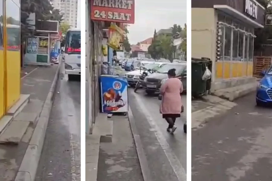 Bakıda səkilər obyekt sahibləri tərəfindən zəbt olundu – VİDEO