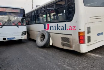 Bakıda avtobusun təkəri qopdu, təhlükəli vəziyyət yarandı 